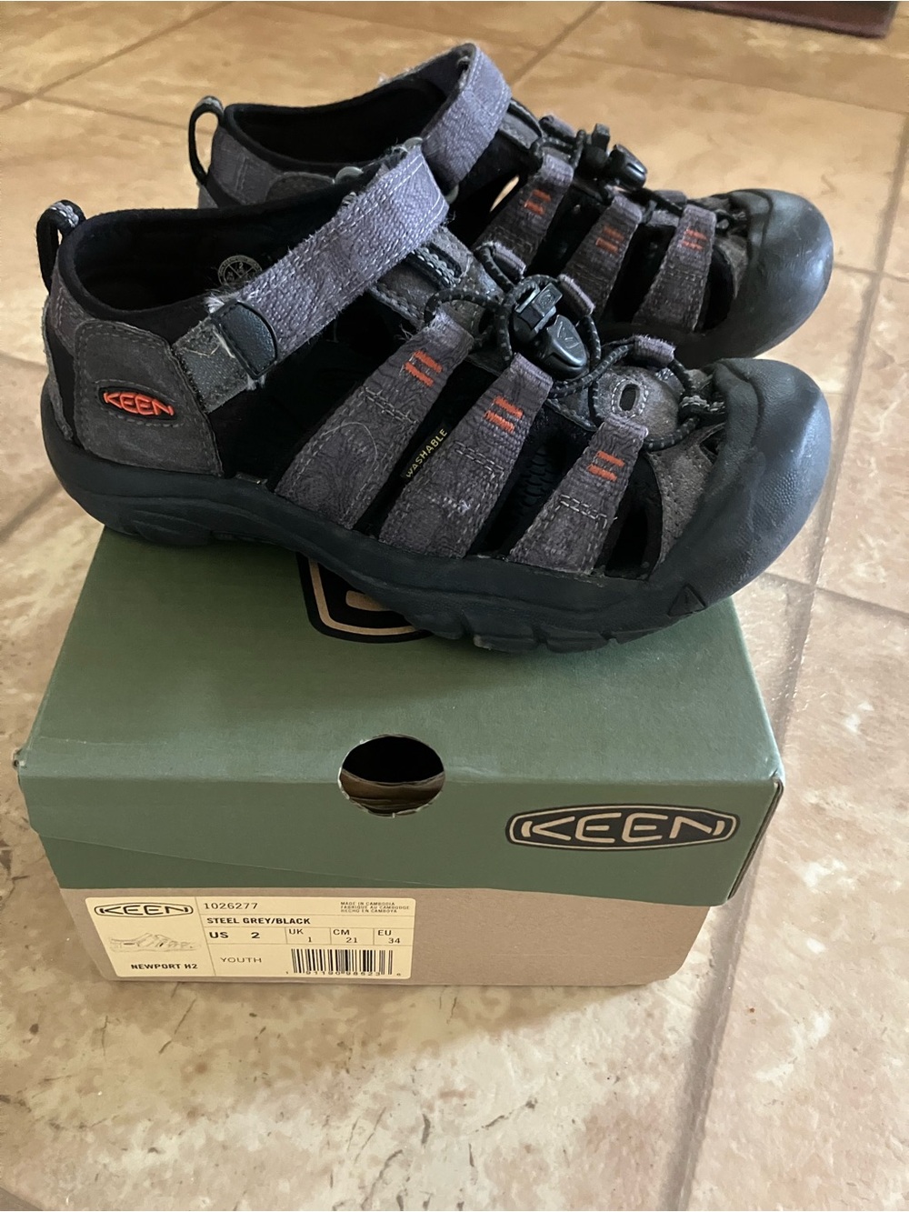 Keen Kids Steel Grey & Black Closed-Toe Sport Sandals